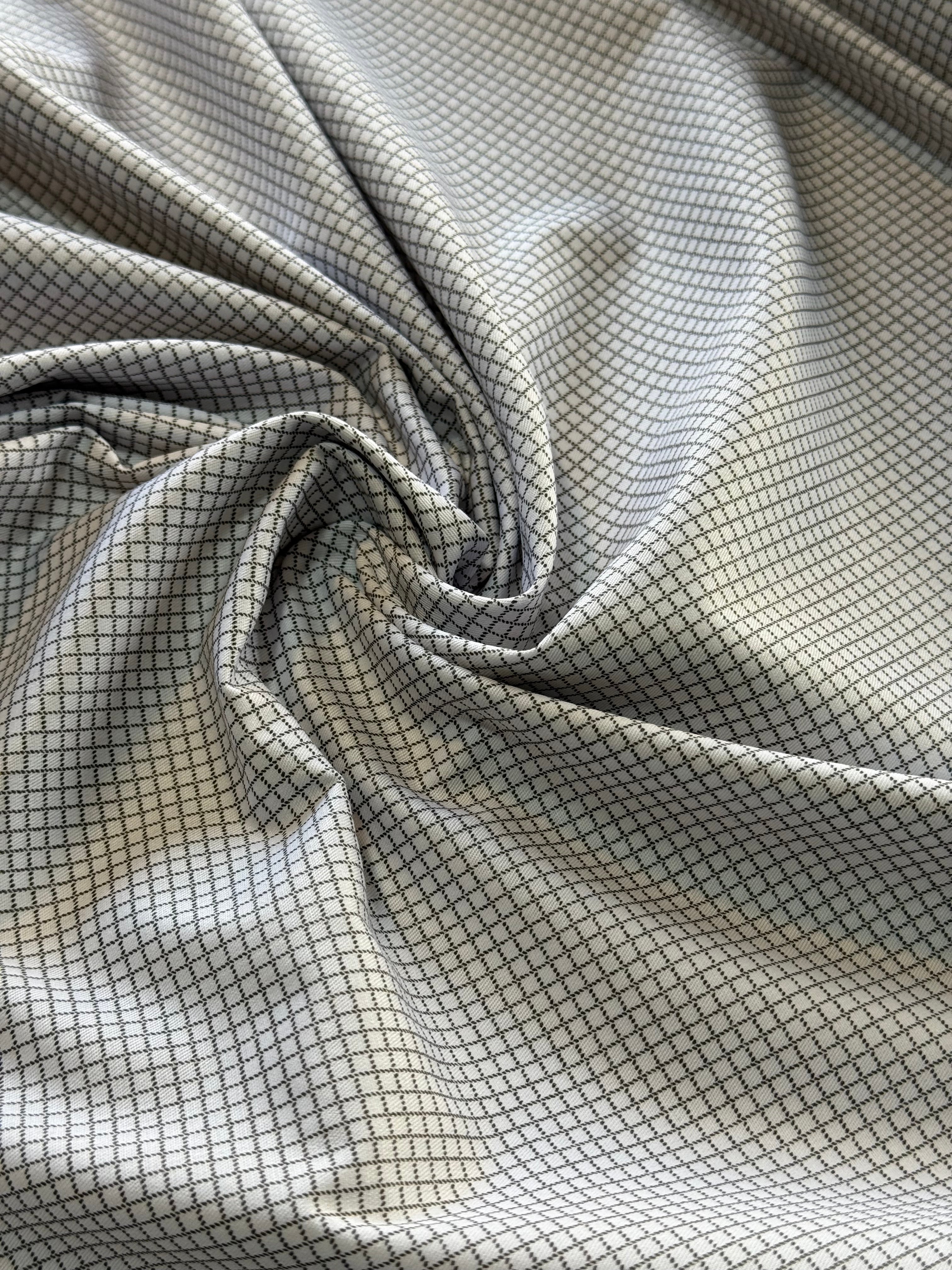 100% COTONE QUADRETTO TRATTEGGIATO