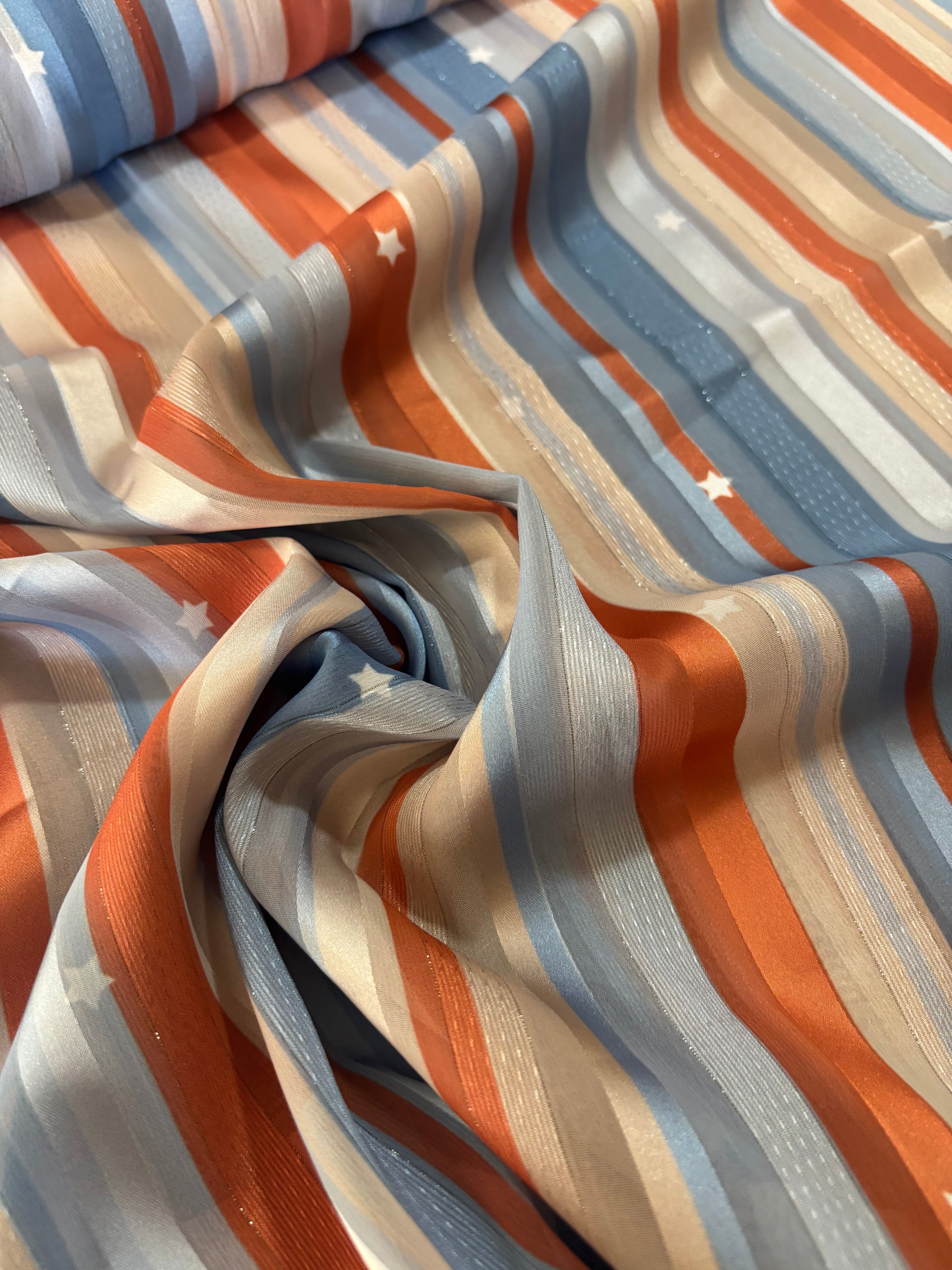 GEORGETTE MIXED SATIN STELLE