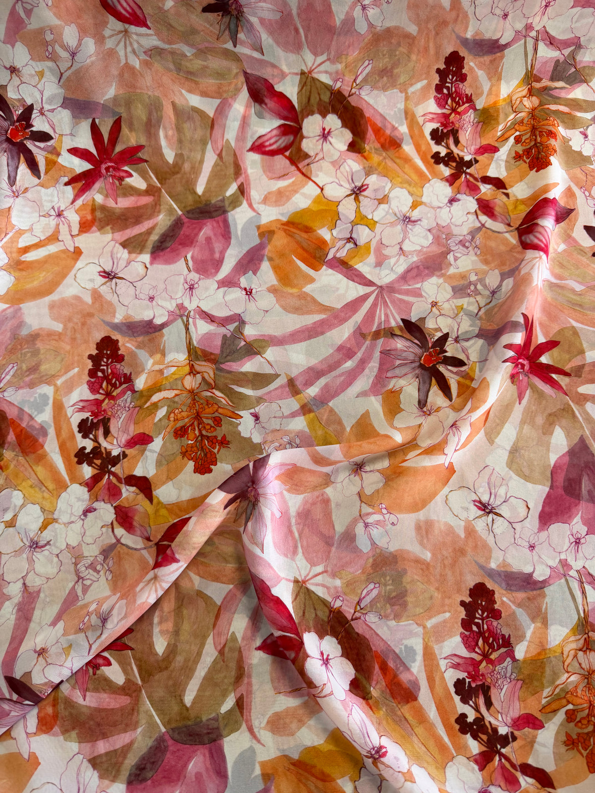CHIFFON MANO SETA FLOREALE
