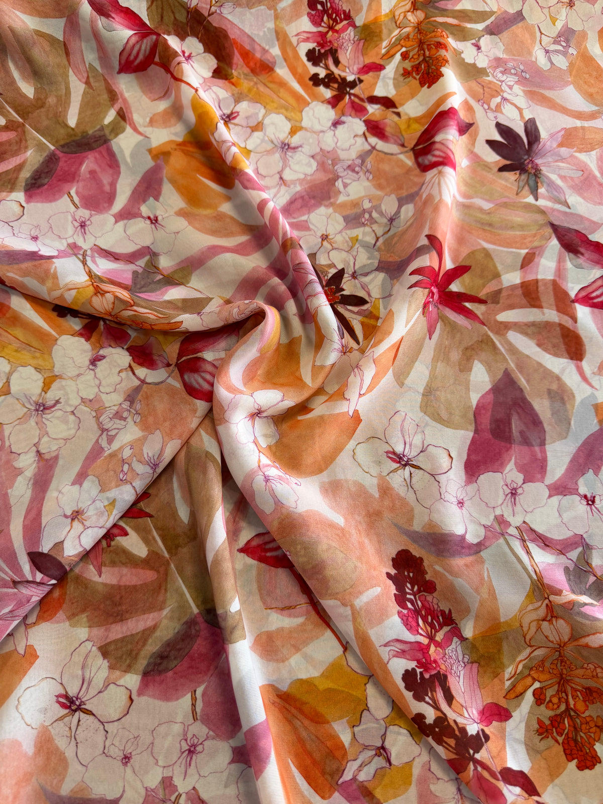 CHIFFON MANO SETA FLOREALE